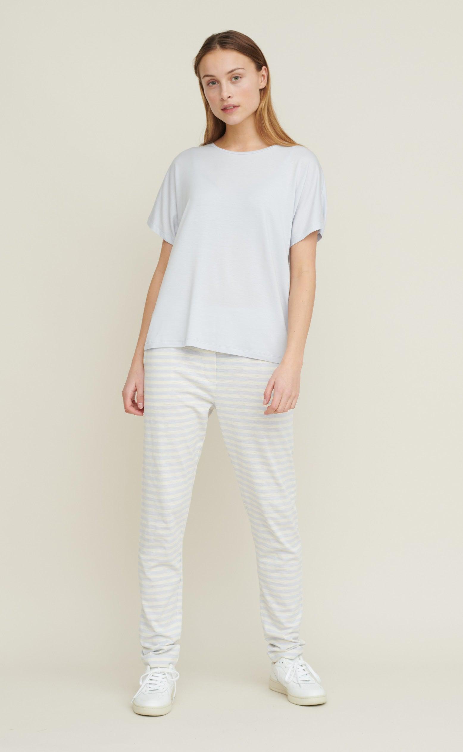 Basic Apparel Bukser - Saga Striped - Arctic Ice