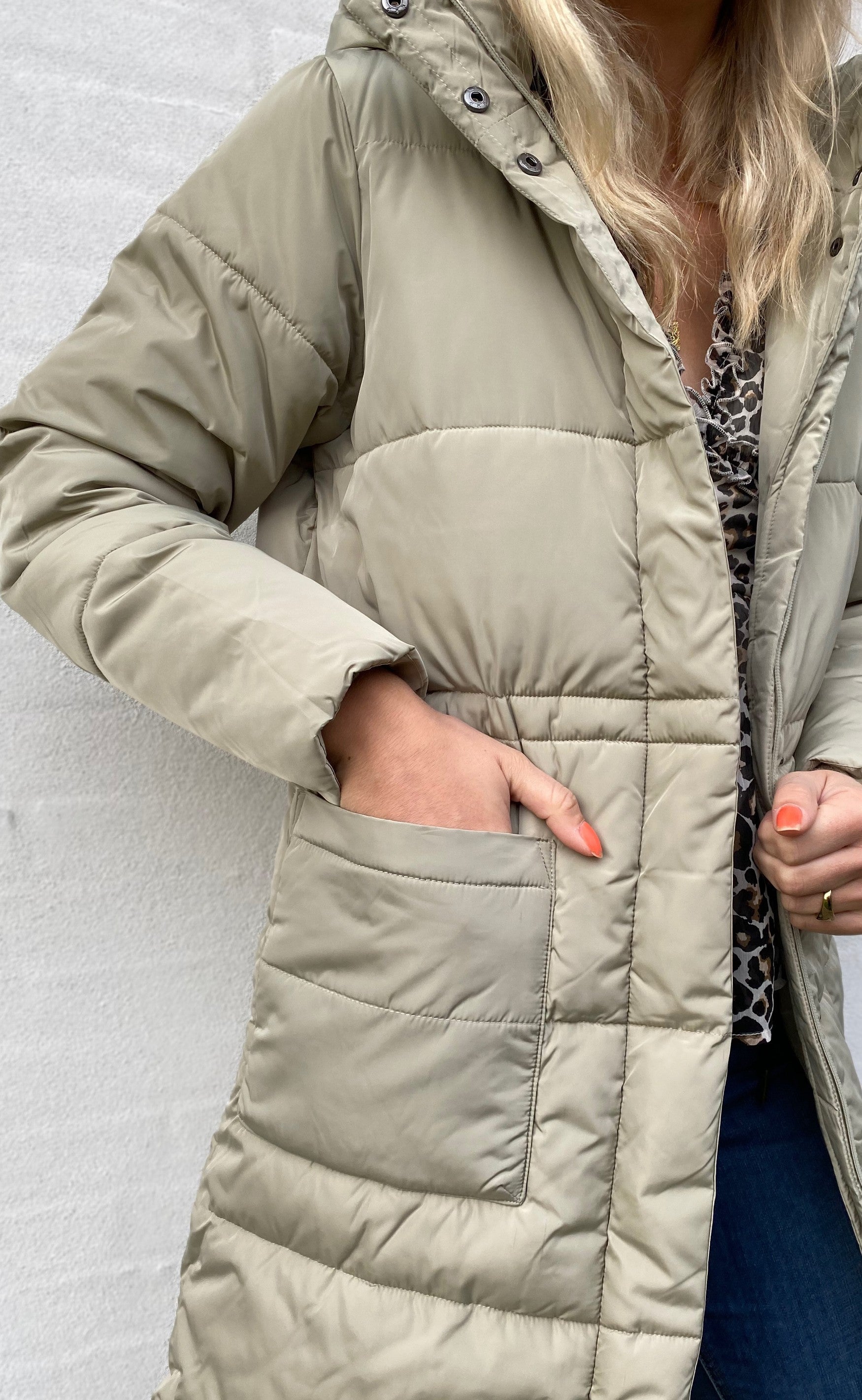 Basic Apparel Jakke - Dagmar Long - Moss Gray