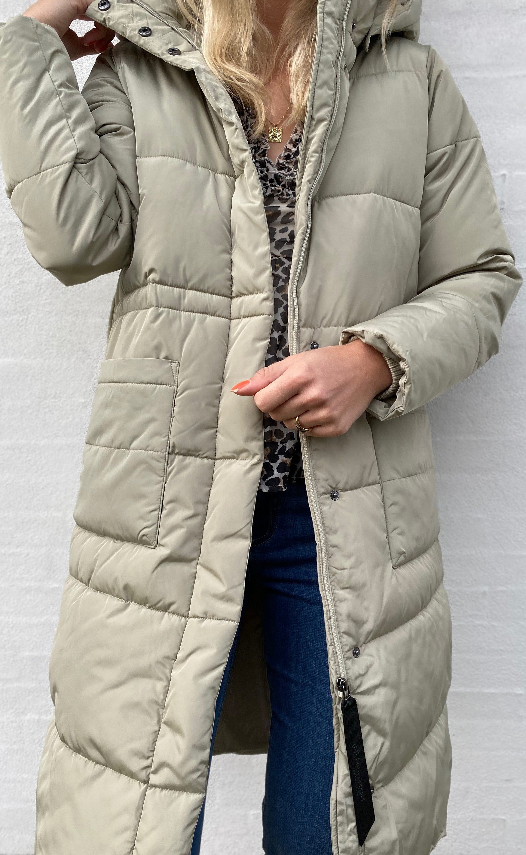 Basic Apparel Jakke - Dagmar Long - Moss Gray