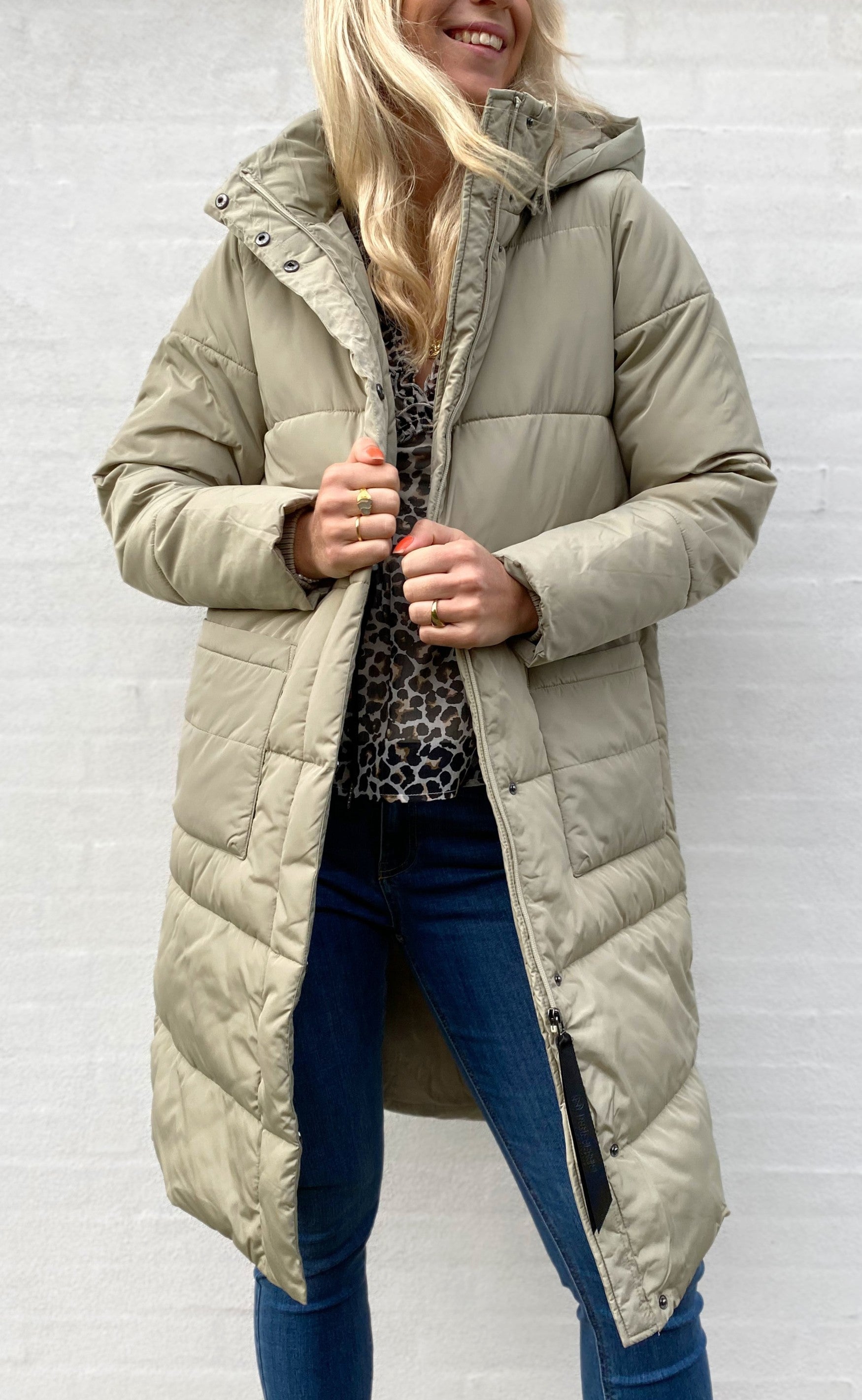 Basic Apparel Jakke - Dagmar Long - Moss Gray