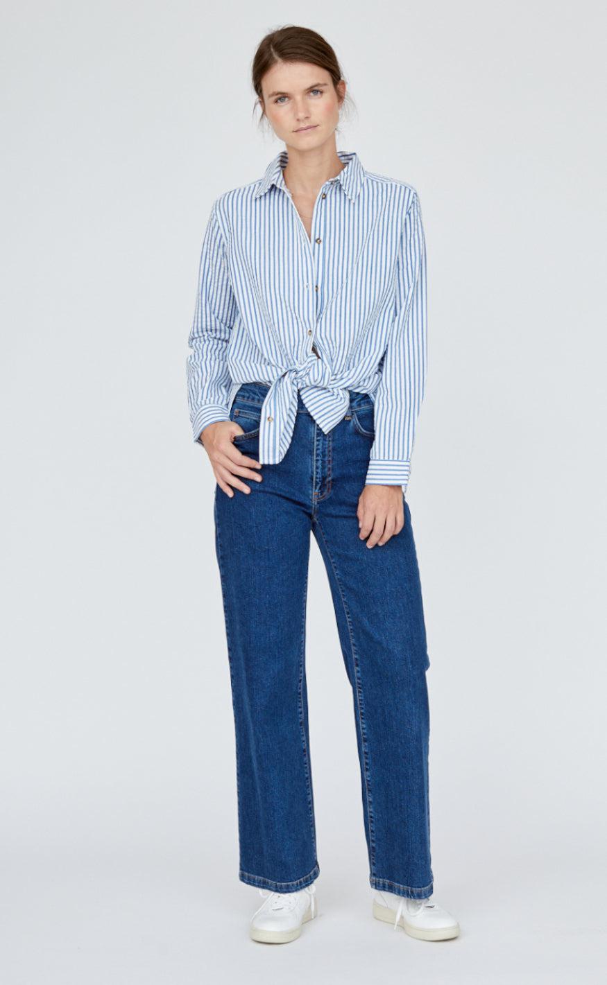 Basic Apparel Skjorte - Anisse - Limoges/Bright White
