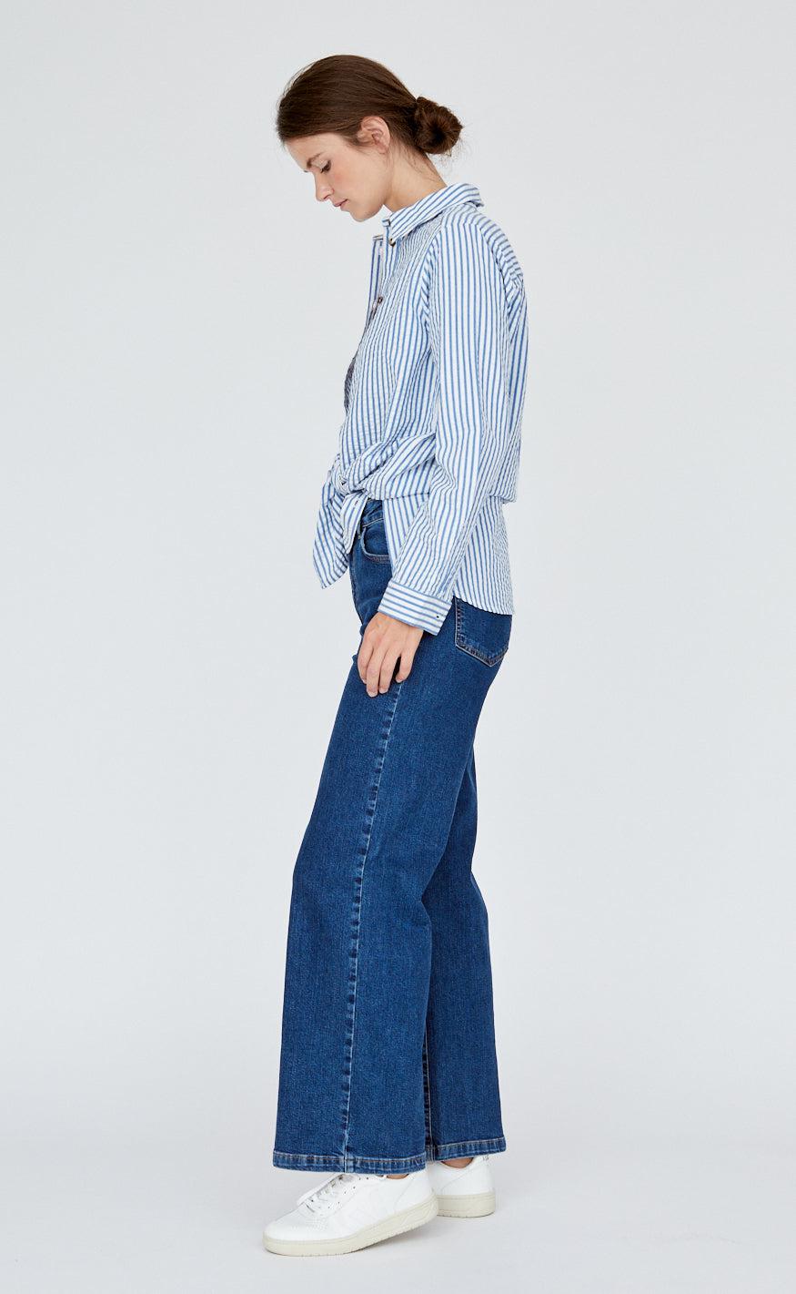 Basic Apparel Skjorte - Anisse - Limoges/Bright White