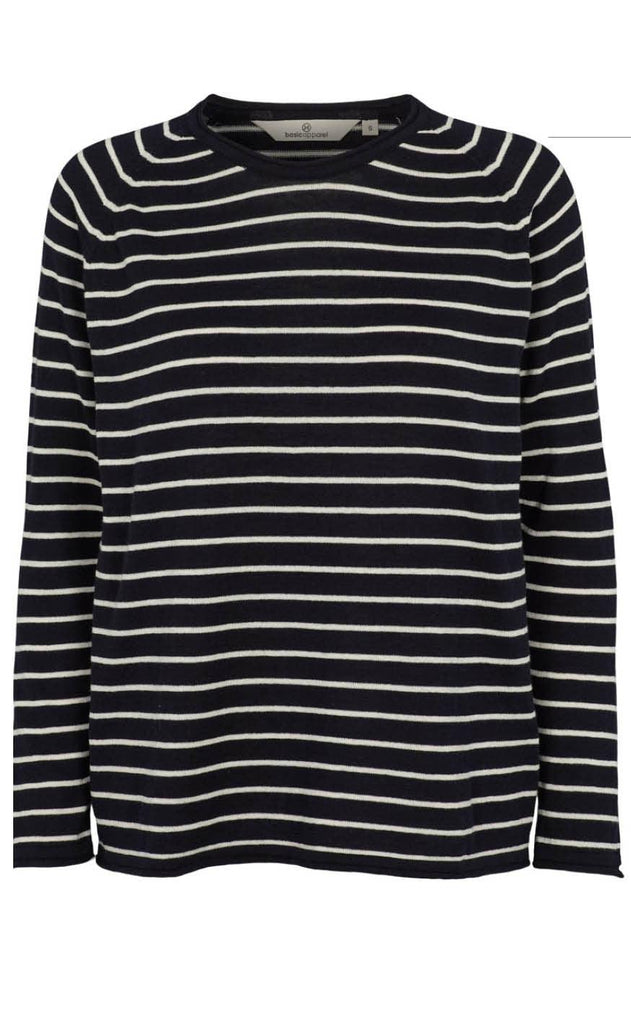 Basic Apparel Sweater - Soya Stripe - Whisper Navy/ White