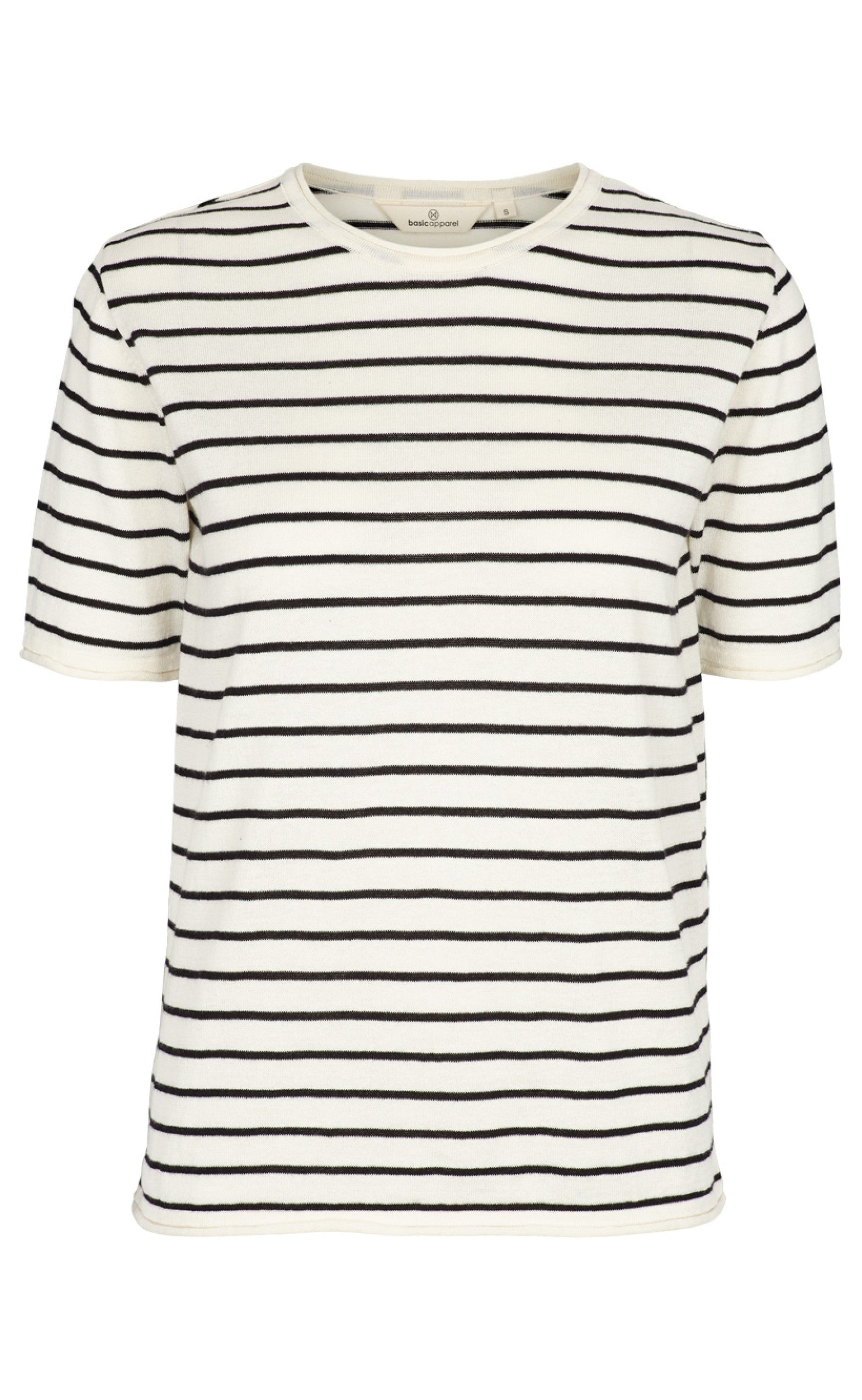 Basic Apparel T-shirt - Soya Stripe - Whisper White / Black