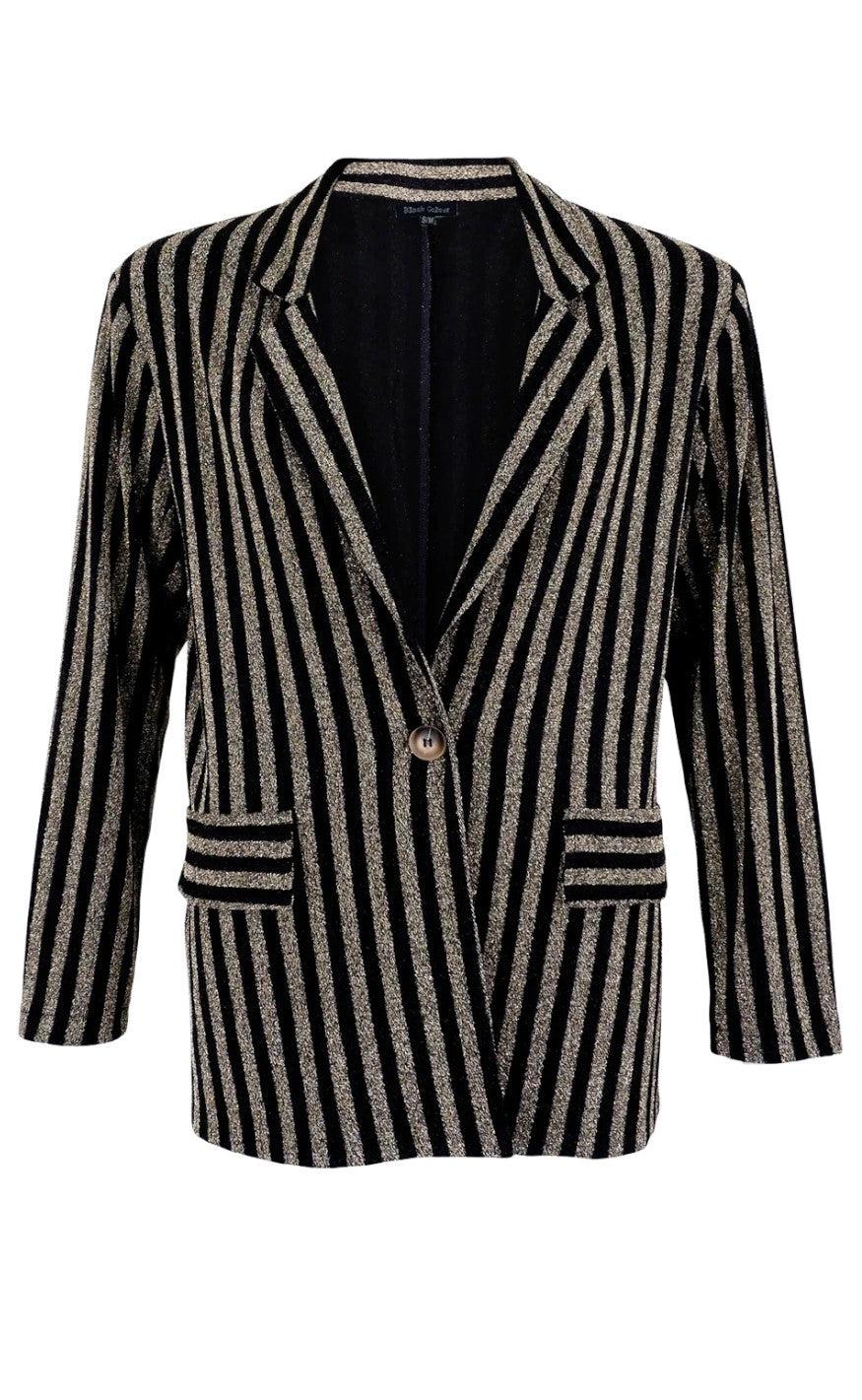 Black Colour Blazer - Muse - Gold Black