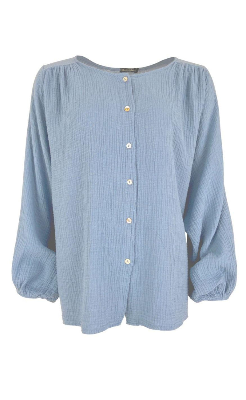 Black Colour Bluse - Dune Puff - Lt. Blue