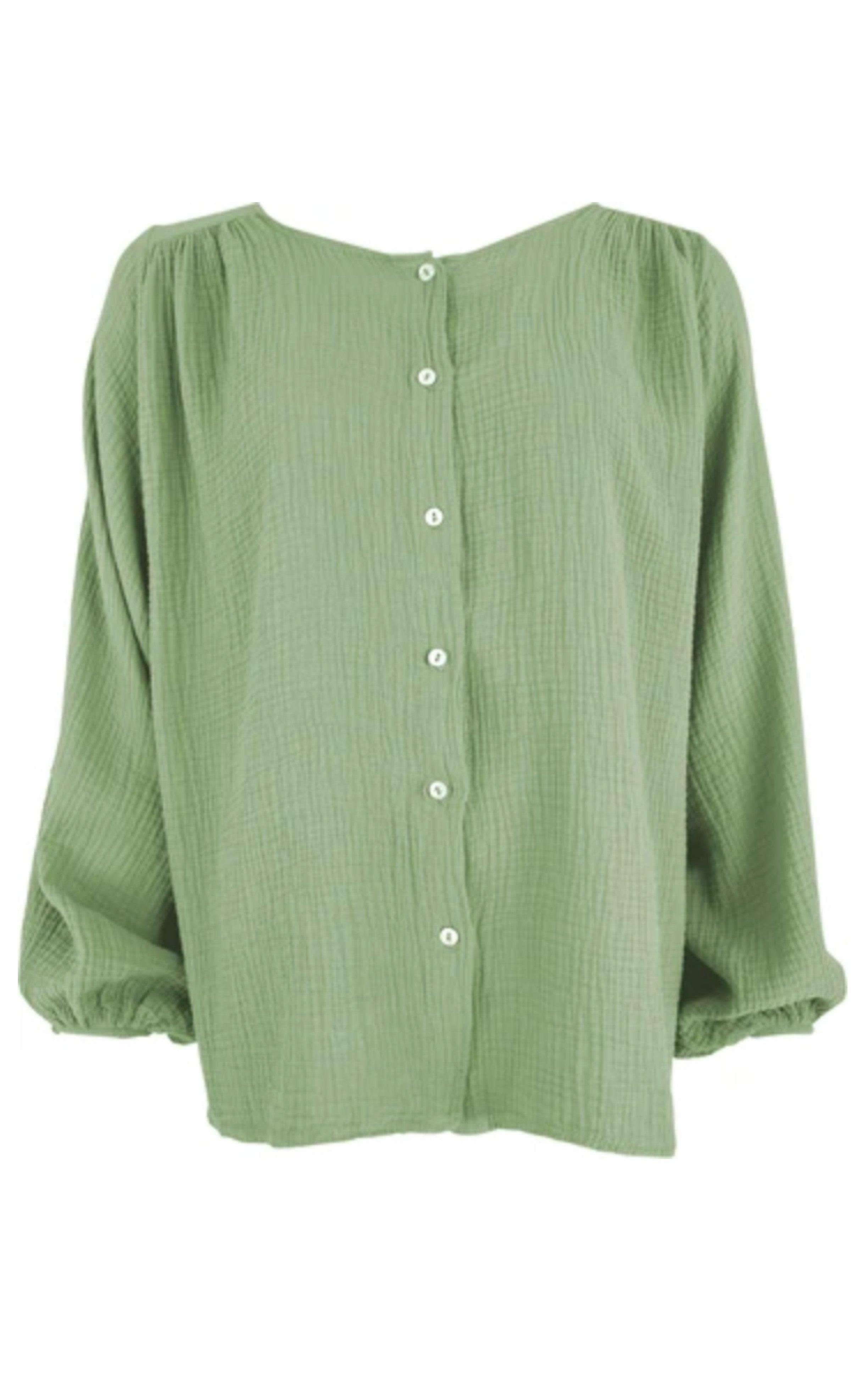 Black Colour Bluse - Dune Puff - Lt. Green