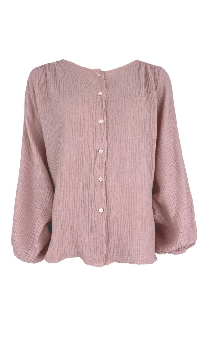 Black Colour Bluse - Dune Puff - Rose