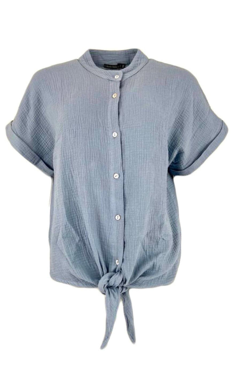 Black Colour Bluse - Dune Tie - Lt. Blue