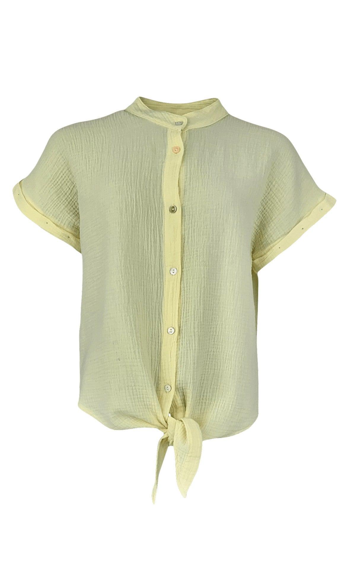 Black Colour Bluse - Dune Tie - Lt. Yellow