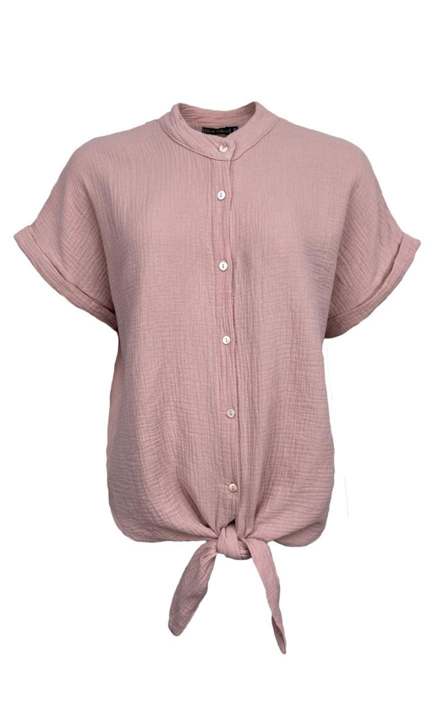 Black Colour Bluse - Dune Tie - Rose