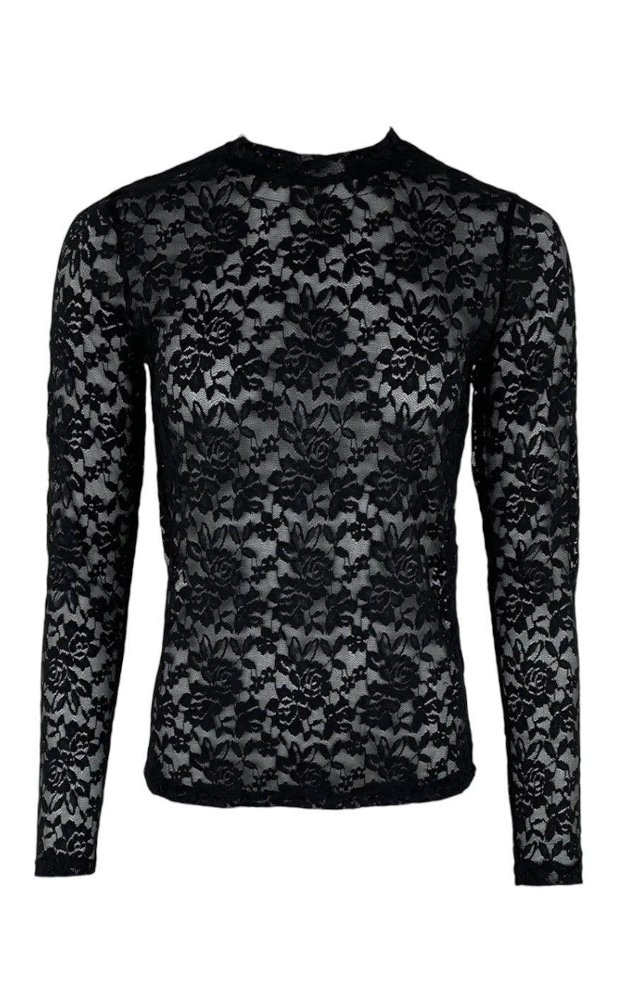 Black Colour Bluse - Eloise Lace - Black