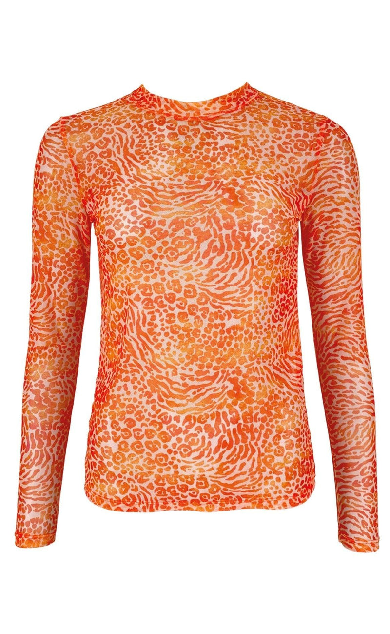 Black Colour Bluse - Florence Mesh - Apricot
