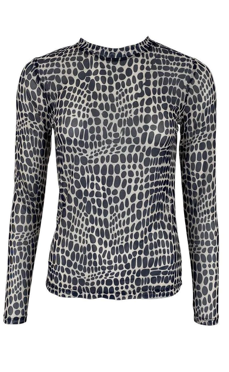 Black Colour Bluse - Florence Mesh - Black Spot