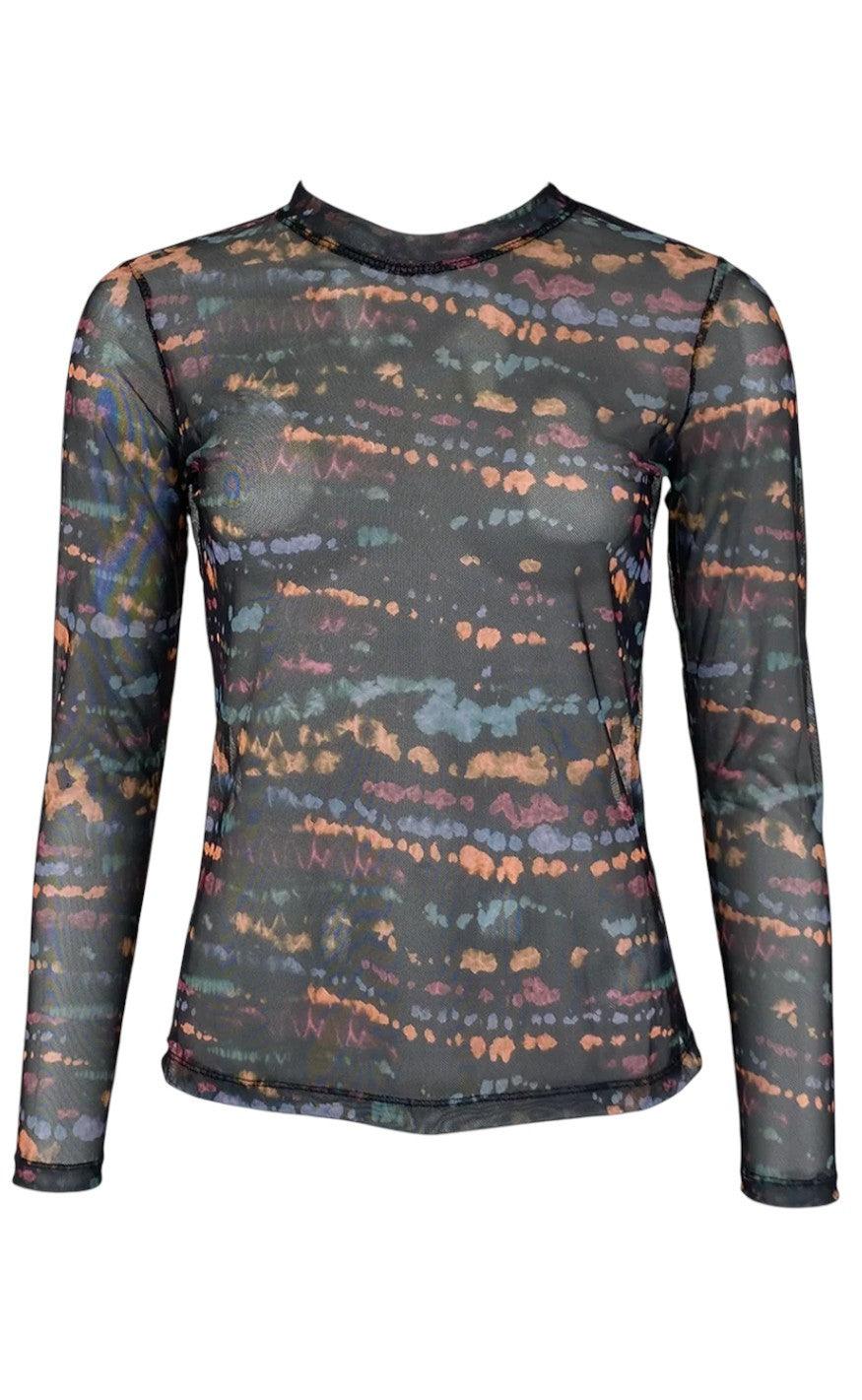 Black Colour Bluse - Florence Mesh - Black Stain