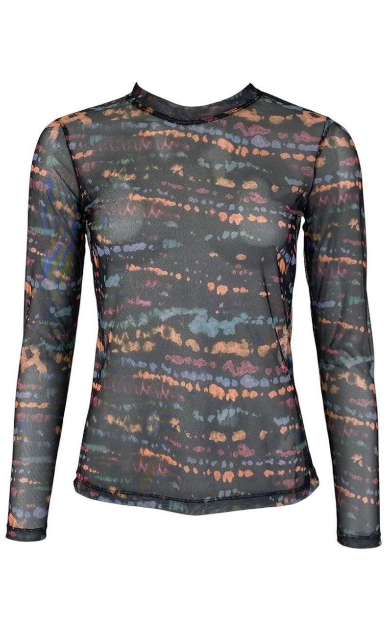 Black Colour Bluse - Florence Mesh - Black Stain