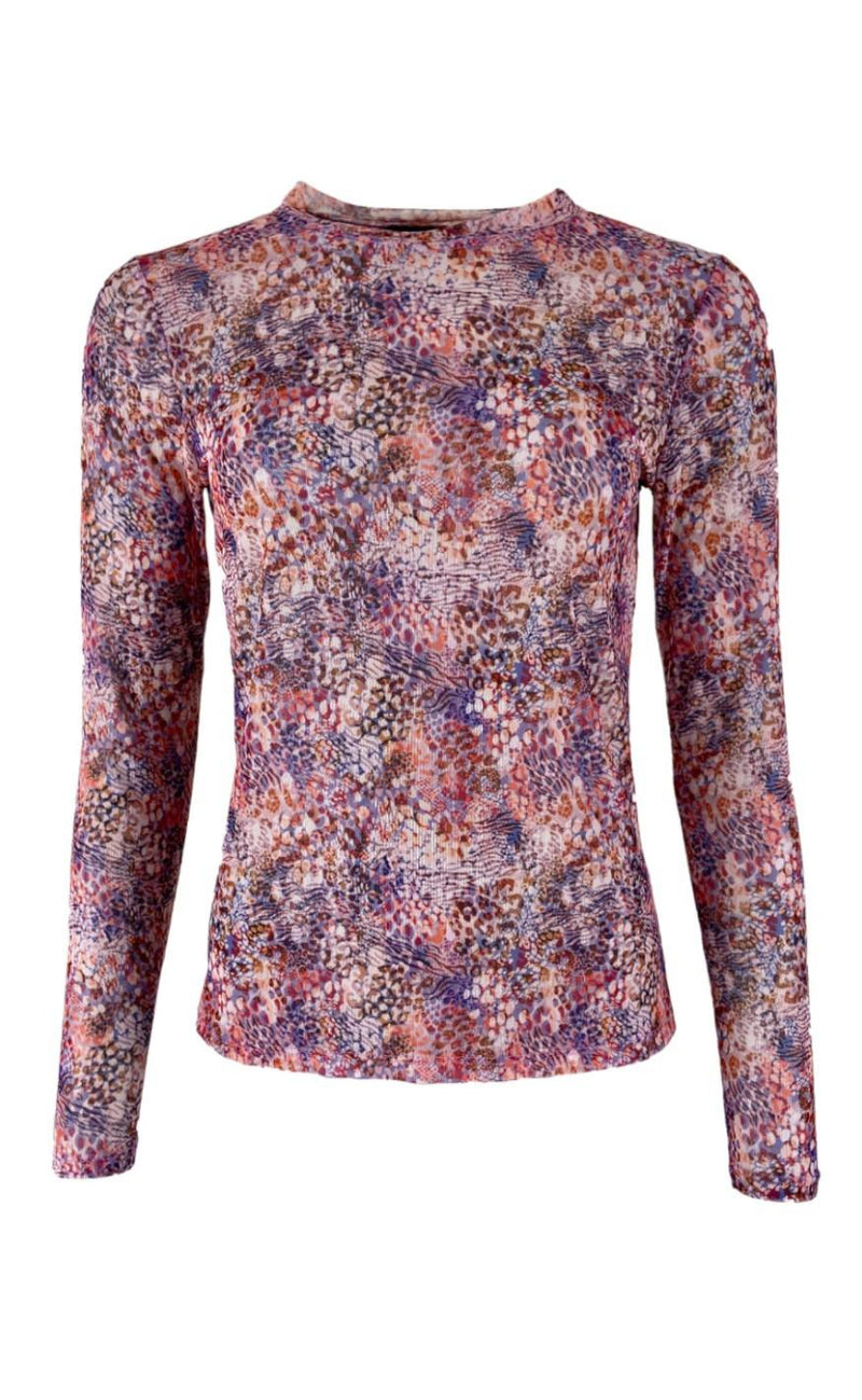 Black Colour Bluse - Florence Mesh - Fuchsia