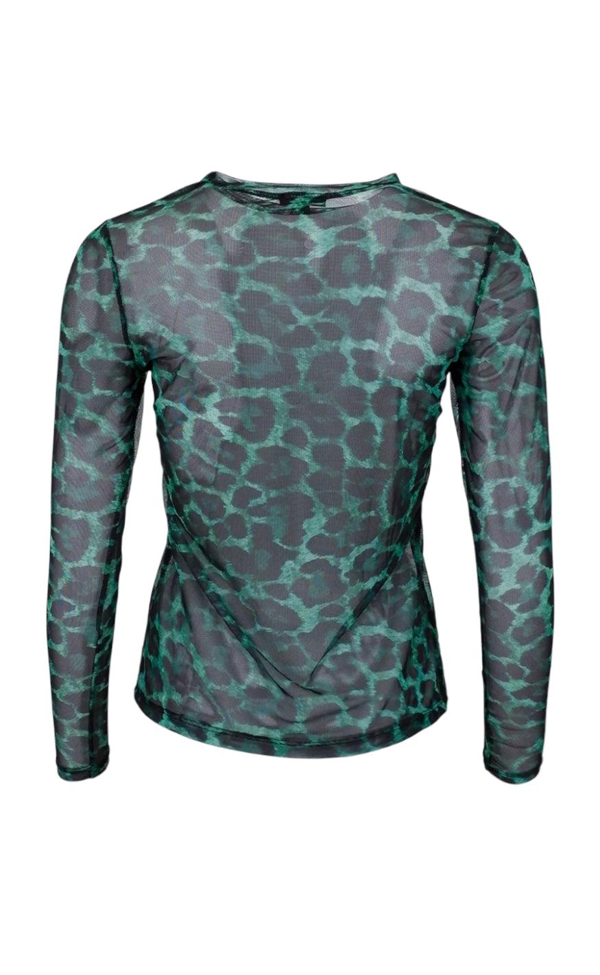 Black Colour Bluse - Florence Mesh - Green Leo 2
