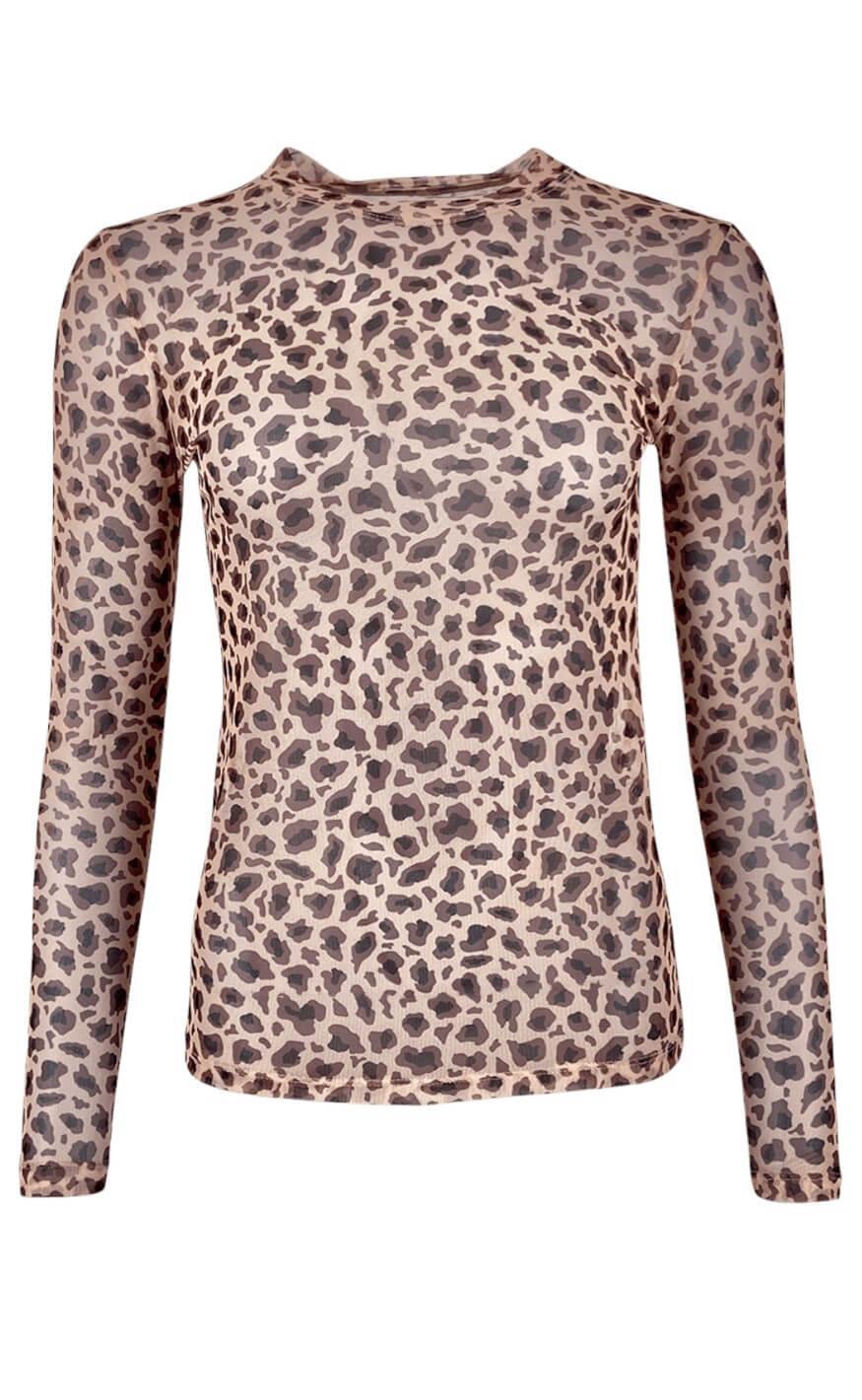 Black Colour Bluse - Florence Mesh - Nude Leo