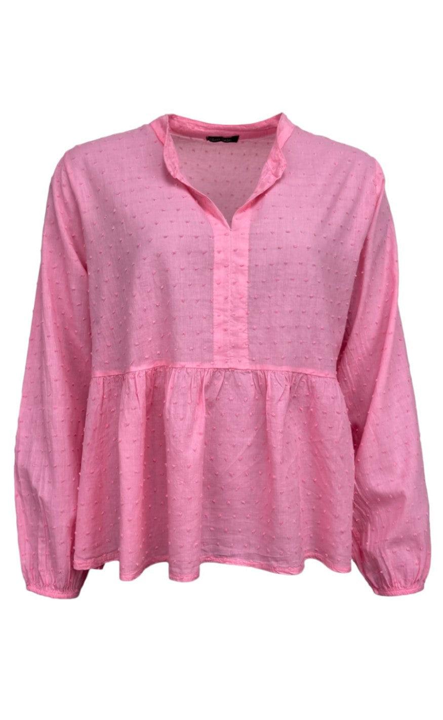 Black Colour Bluse - Frigg Cotton - Candy Pink