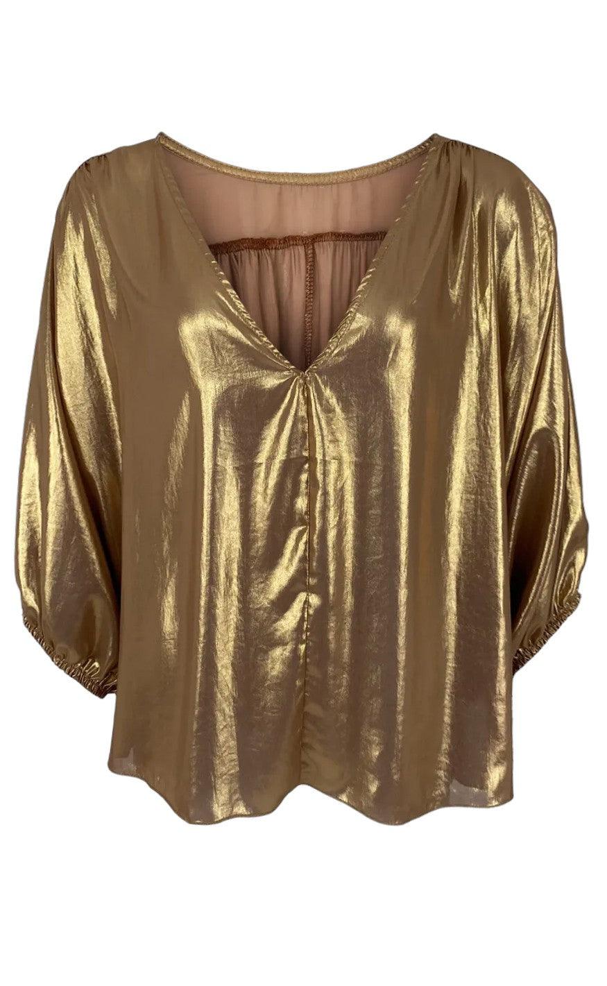 Black Colour Bluse - Gabrielle - Gold