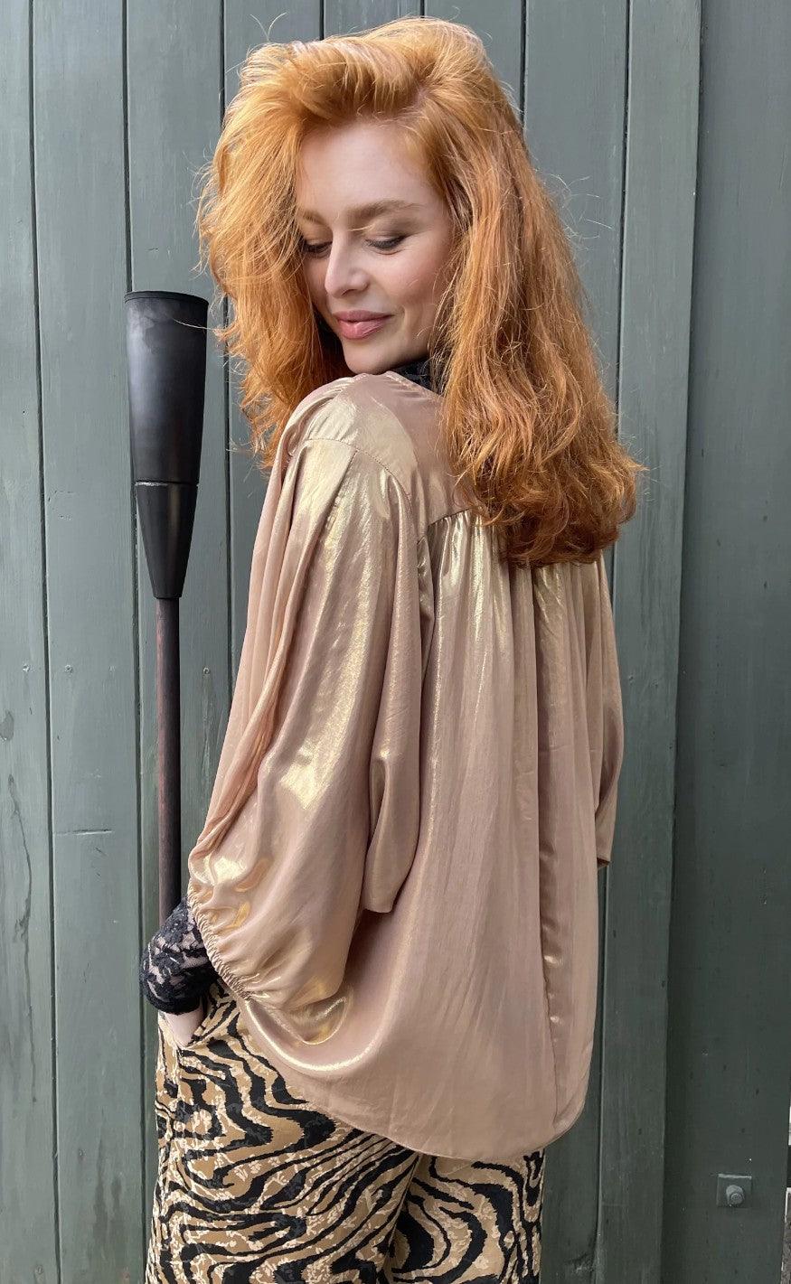 Black Colour Bluse - Gabrielle - Gold