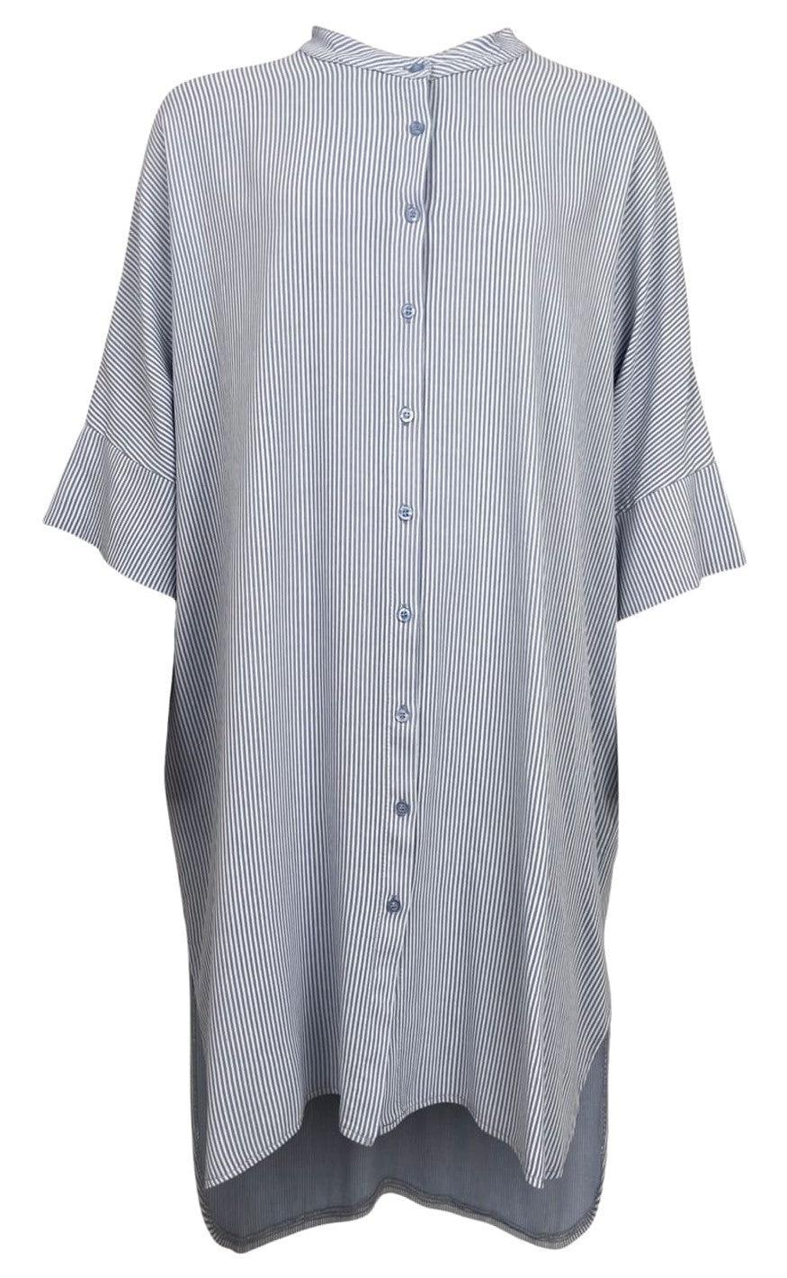 Black Colour Bluse - Isolde Oversized - Blue Striped
