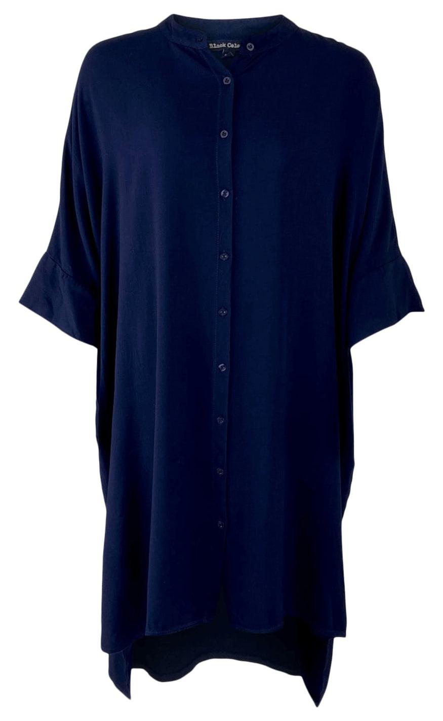 Black Colour Bluse - Isolde Oversized - Navy
