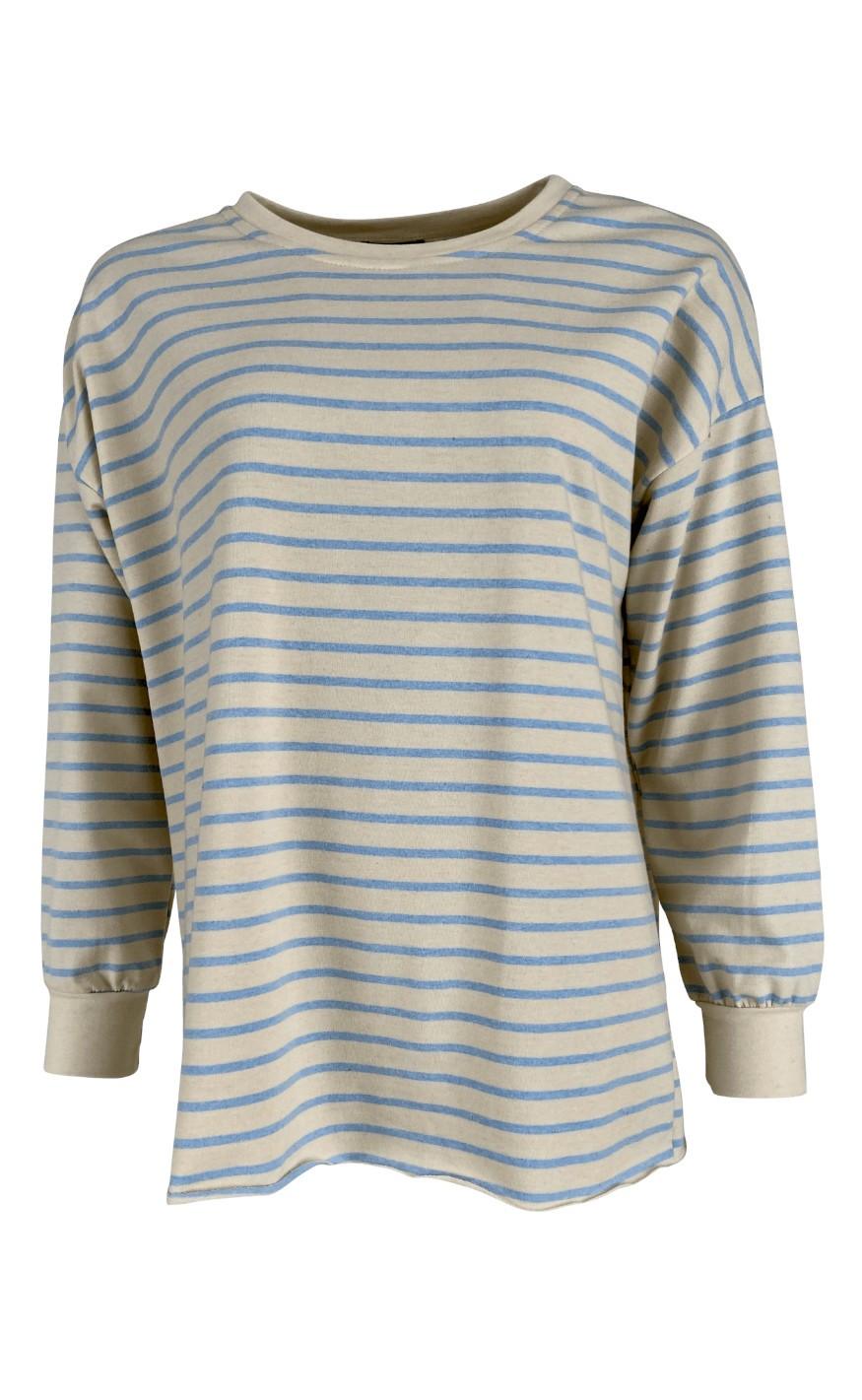 Black Colour Bluse - Jamie - Sky Stripe