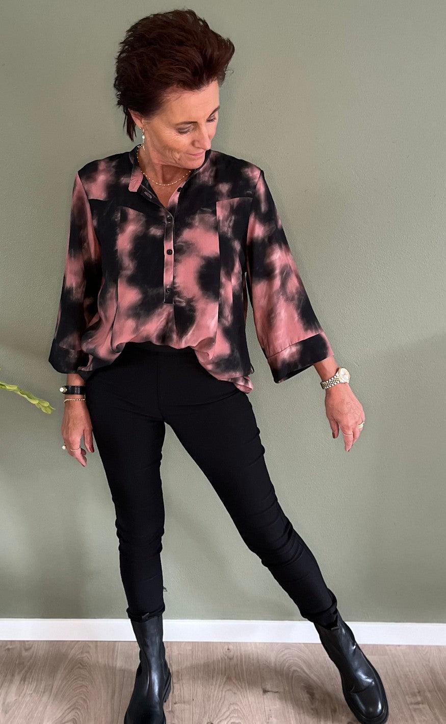 Black Colour Bluse - Kenna - Black Rose