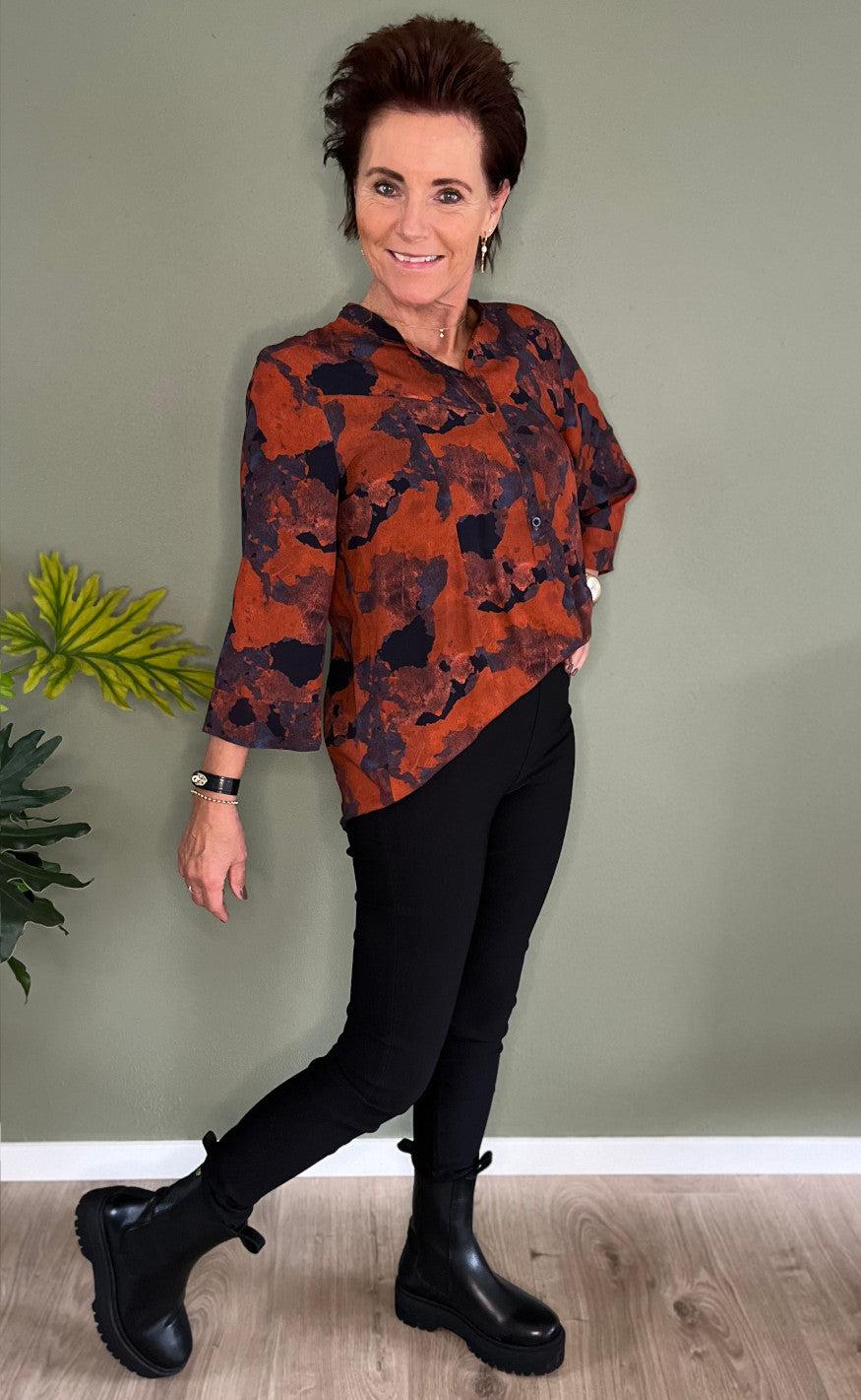 Black Colour Bluse - Kenna - Rust
