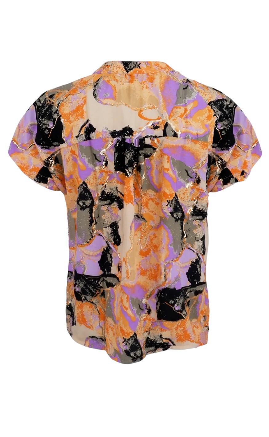 Black Colour Bluse - Luna Andrea - Orange Marble