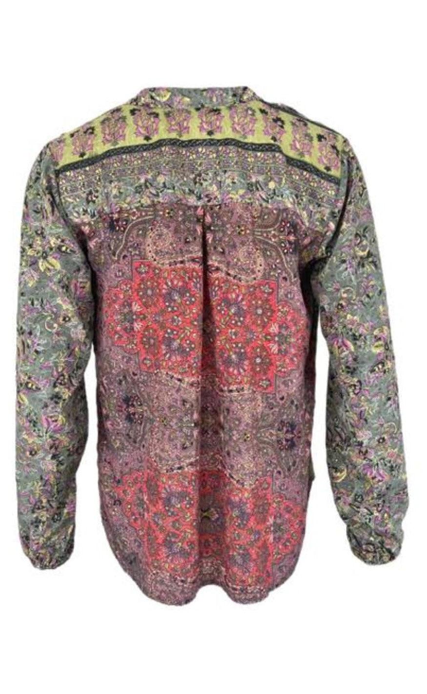 Black Colour Bluse - Luna Kaftan - Army Multi