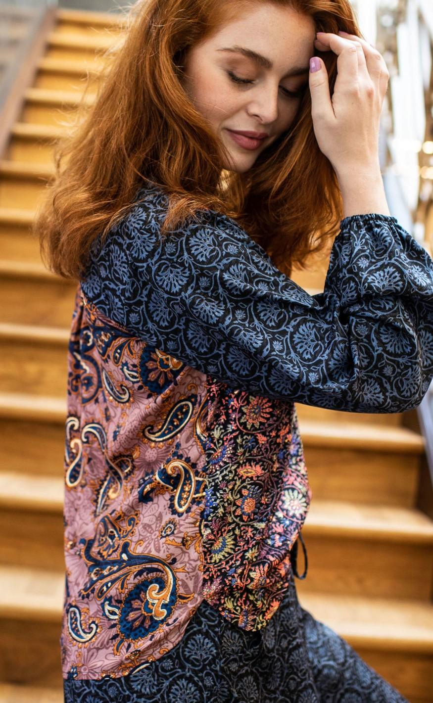 Black Colour Bluse - Luna Kaftan - Midnight Fairytale