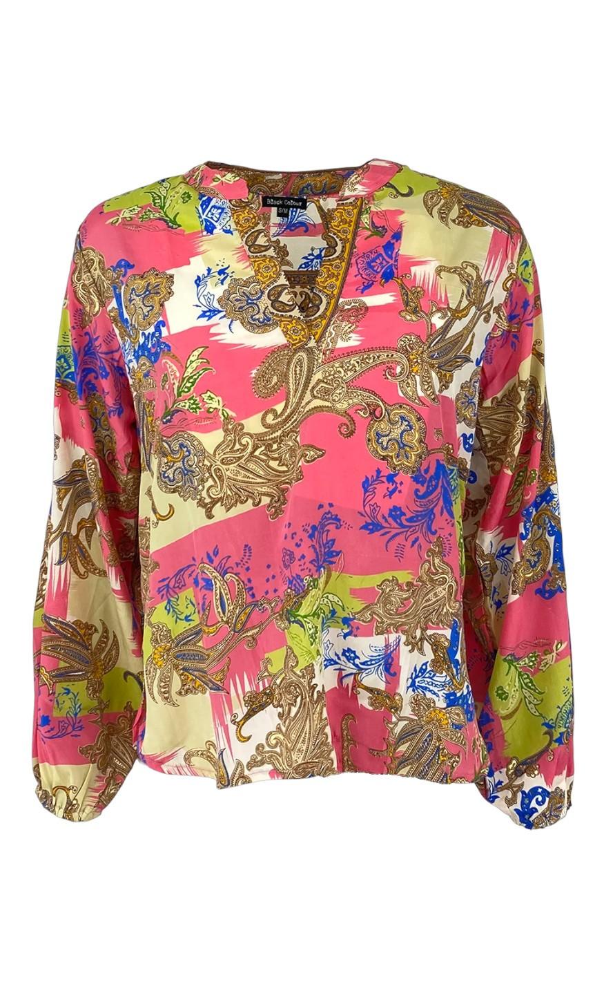 Black Colour Bluse - Luna Kaftan - Oriental Glaze