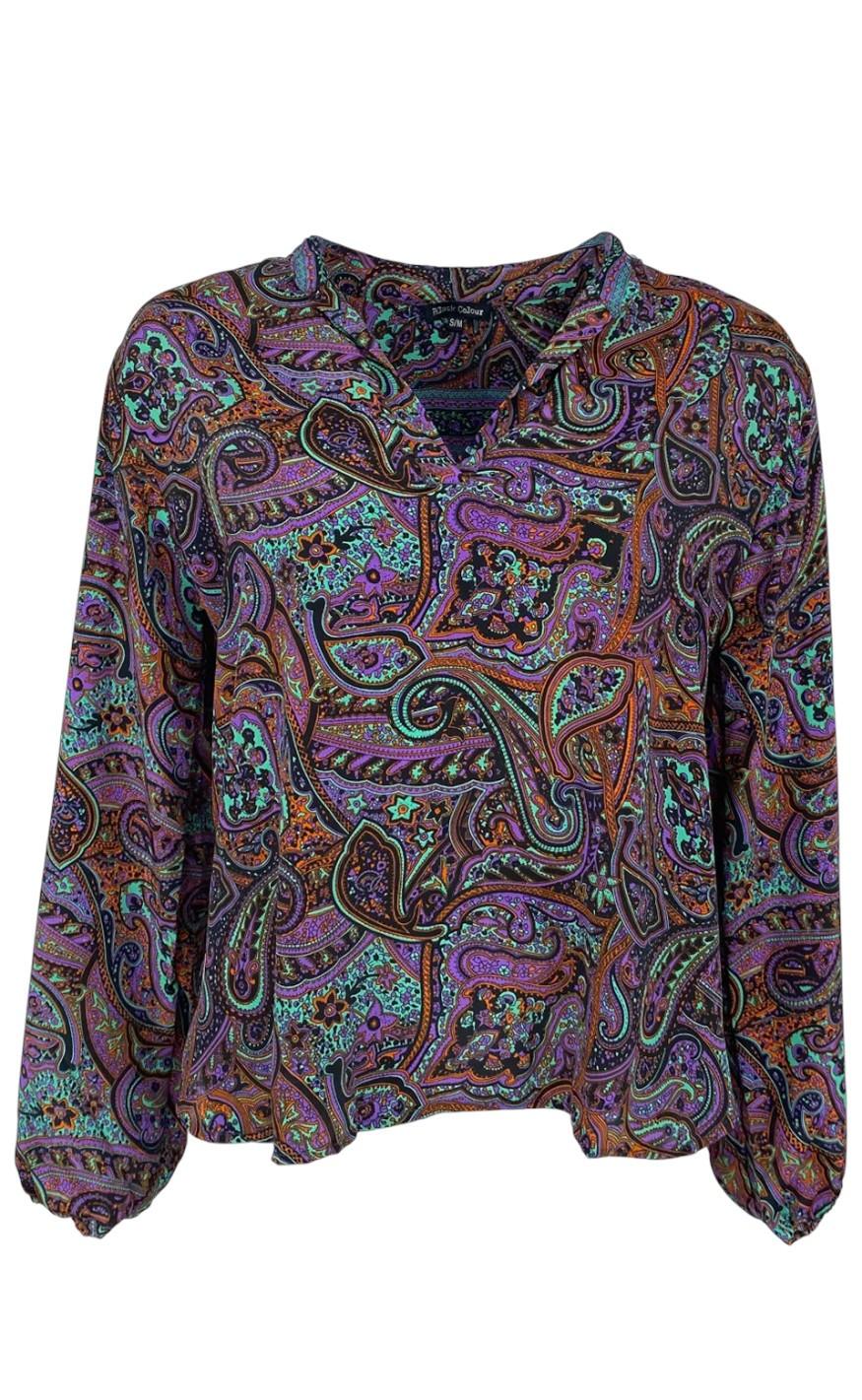 Black Colour Bluse - Luna Kaftan - Vibrant Amber
