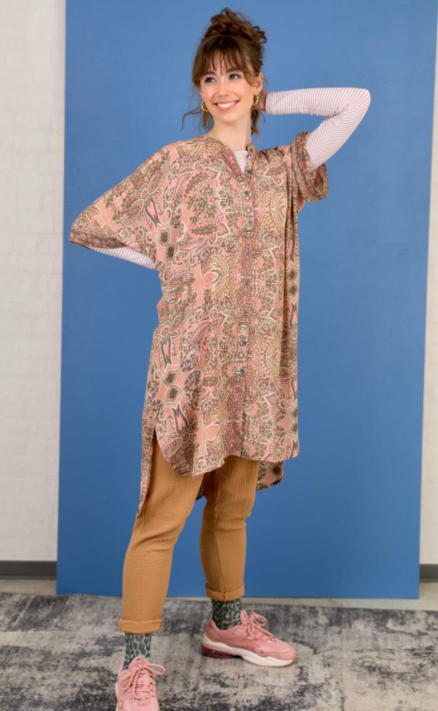 Black Colour Bluse - Luna Tunic - Rose Ivory