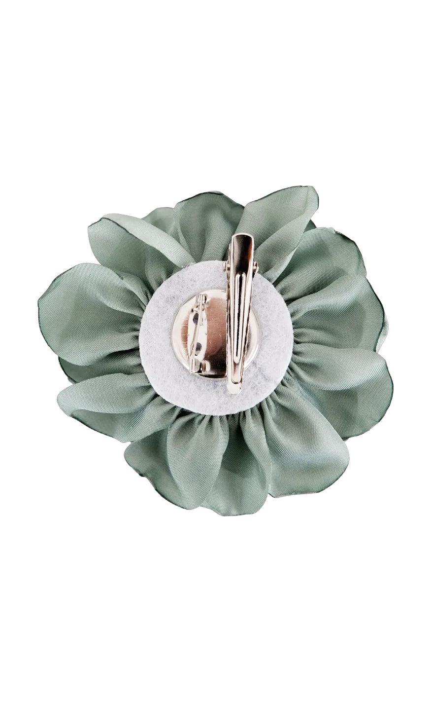 Black Colour Broche - Fiora - Dust Green