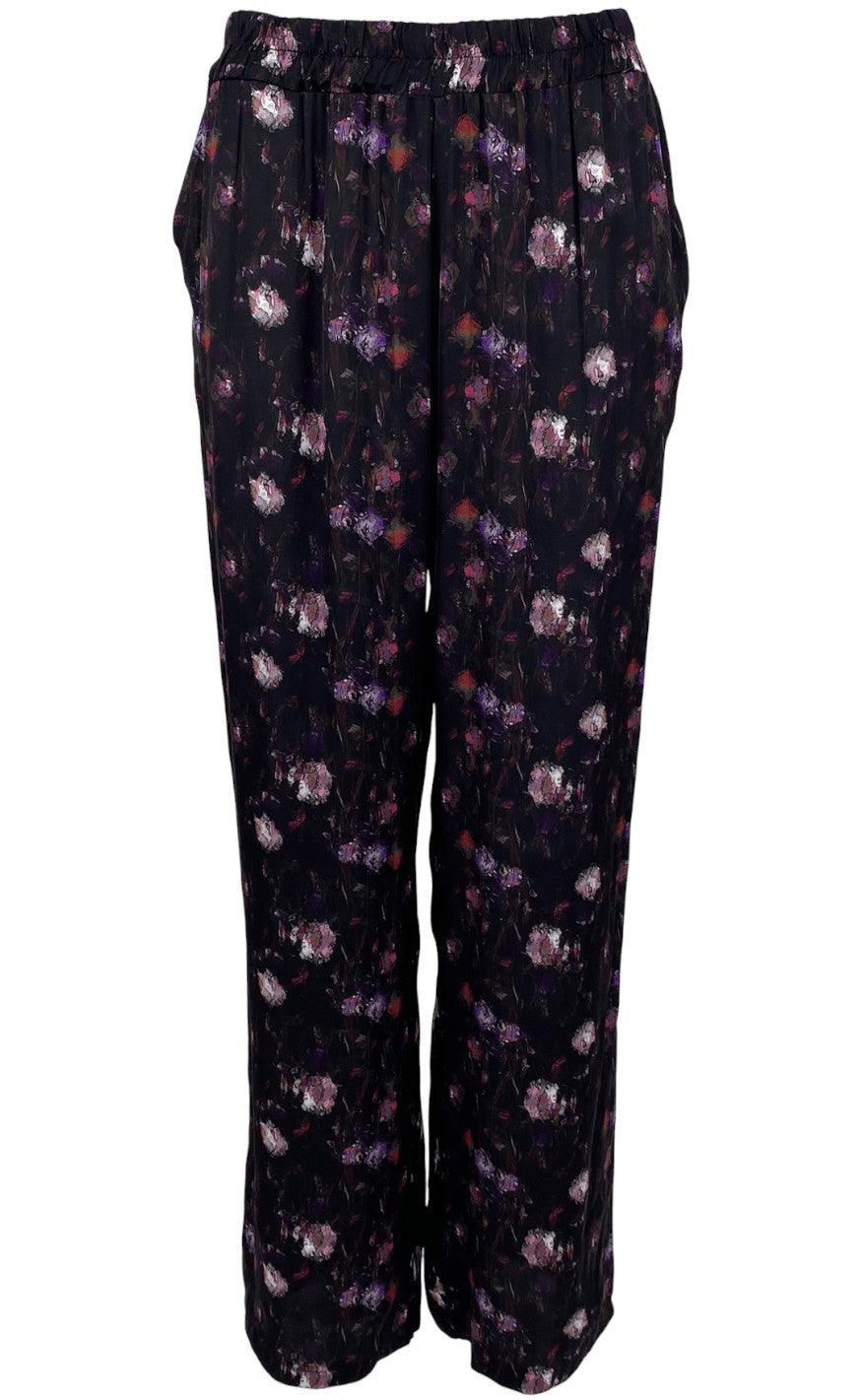 Black Colour Bukser - Vibella - Dark Tulip