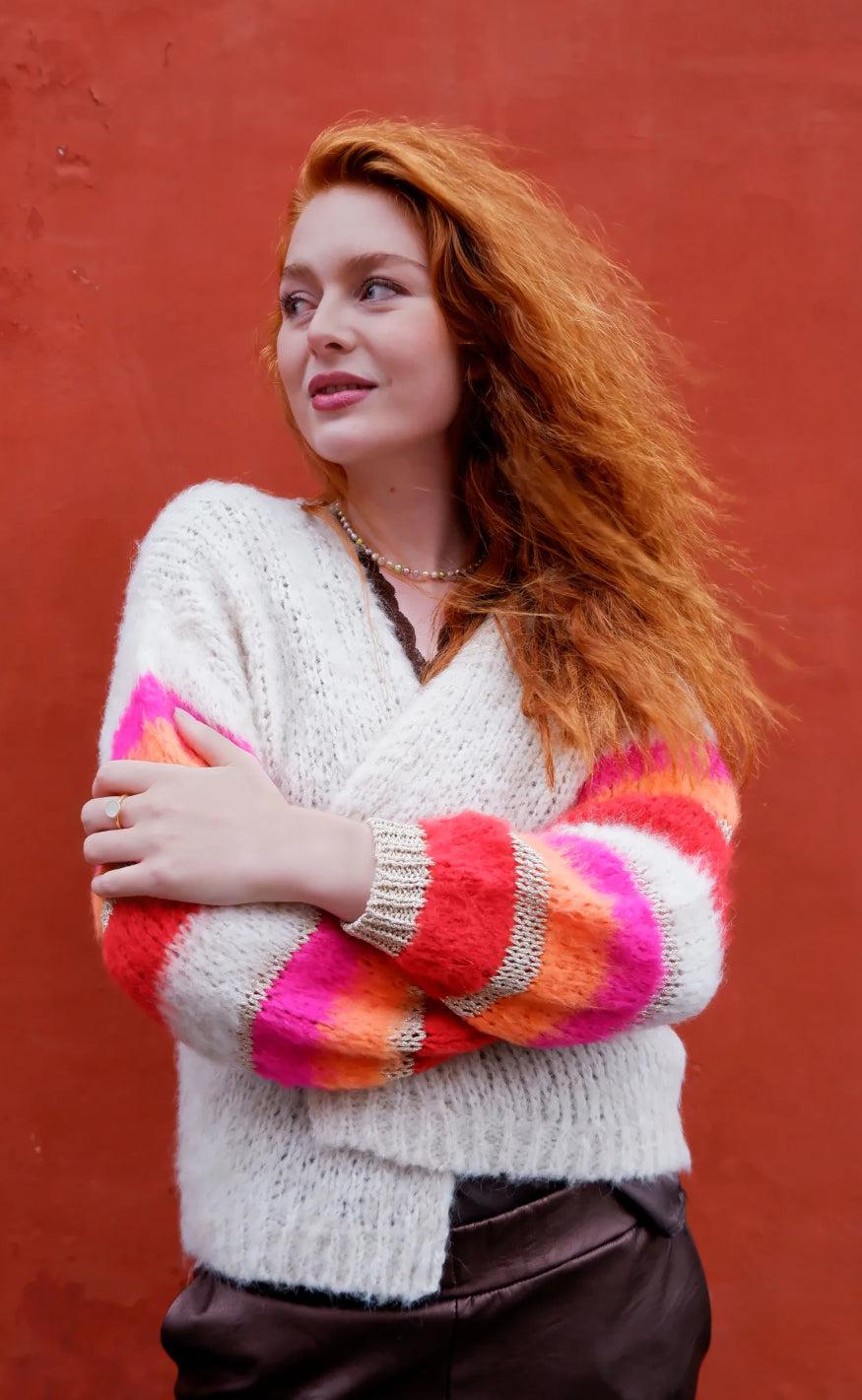 Black Colour Cardigan - Divine - Natural Pink