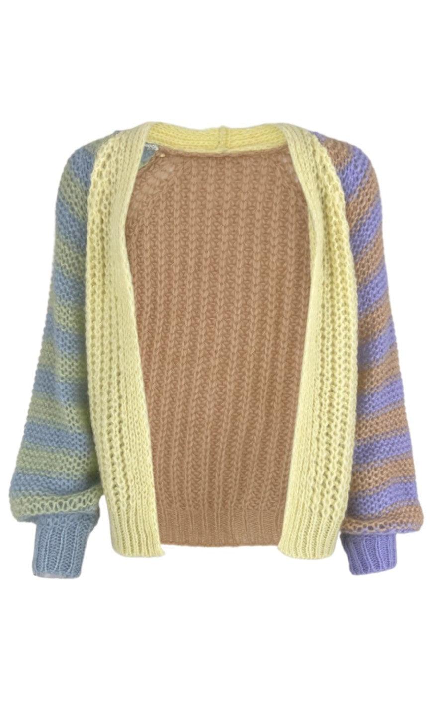 Black Colour Cardigan - Fallulah - Pastel Multi