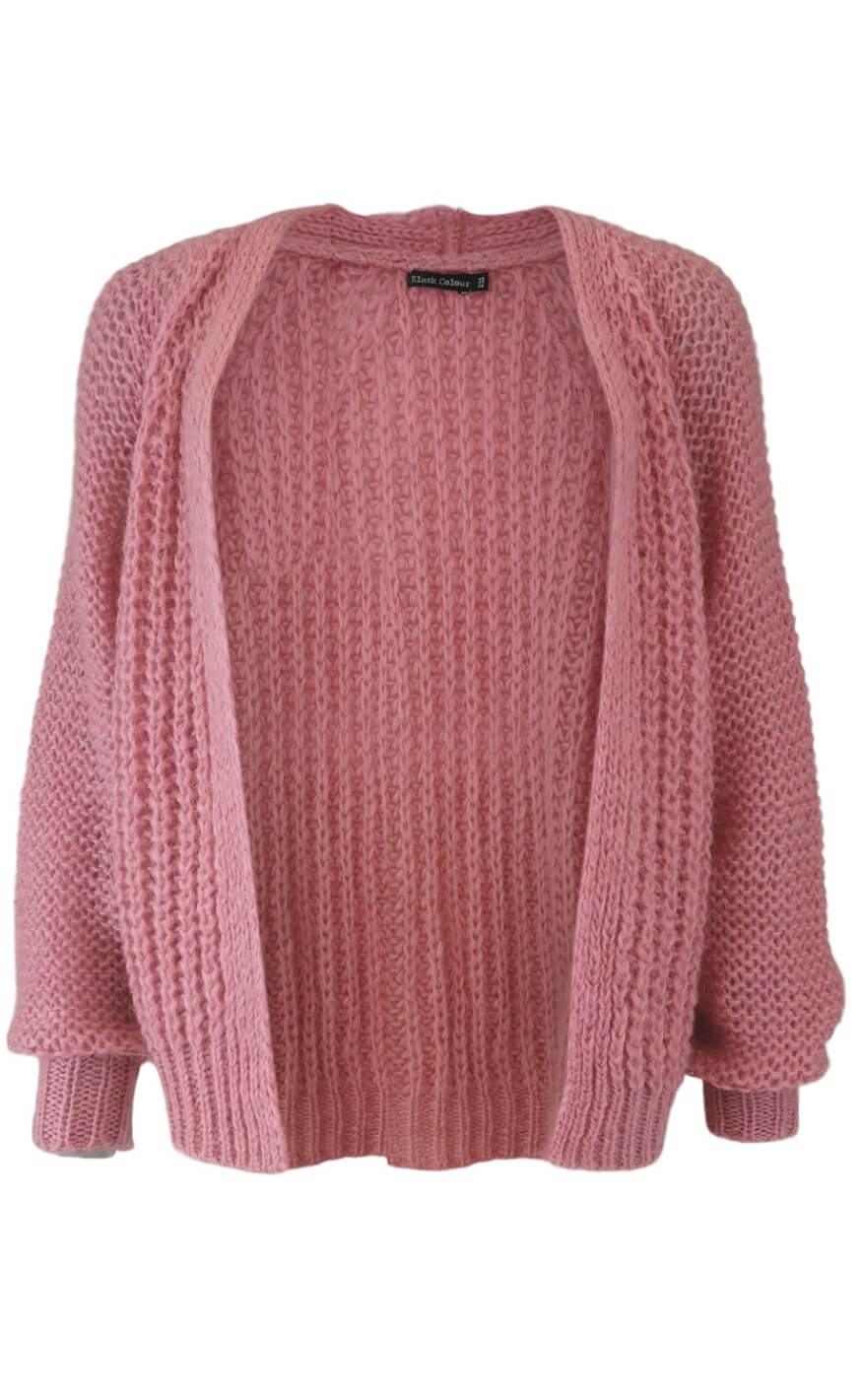 Black Colour Cardigan - Felicity Short - Coral Pink