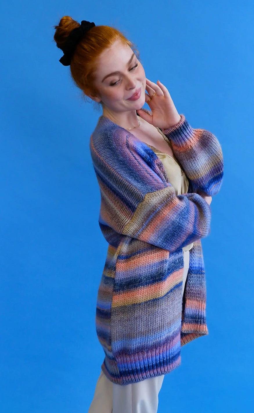 Black Colour Cardigan - Fiola - Multi Frappe