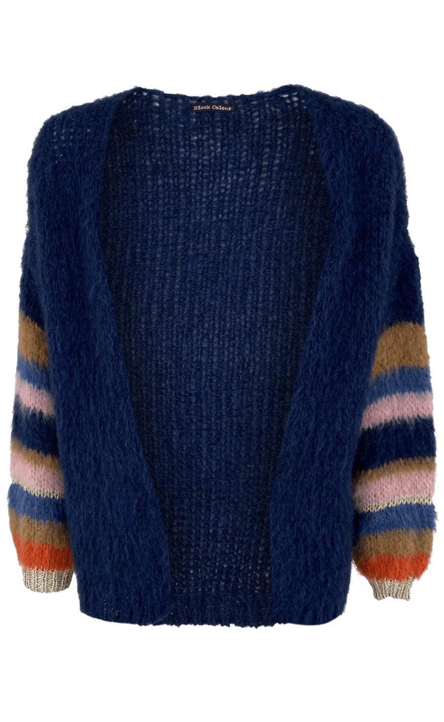 Black Colour Cardigan - Hera Brushed - Navy