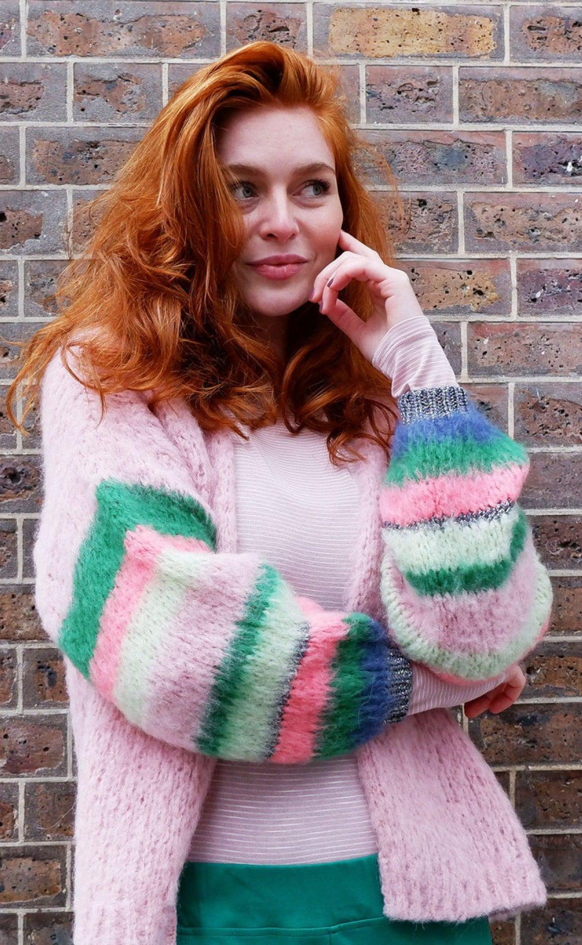Black Colour Cardigan - Hera Brushed - Rose