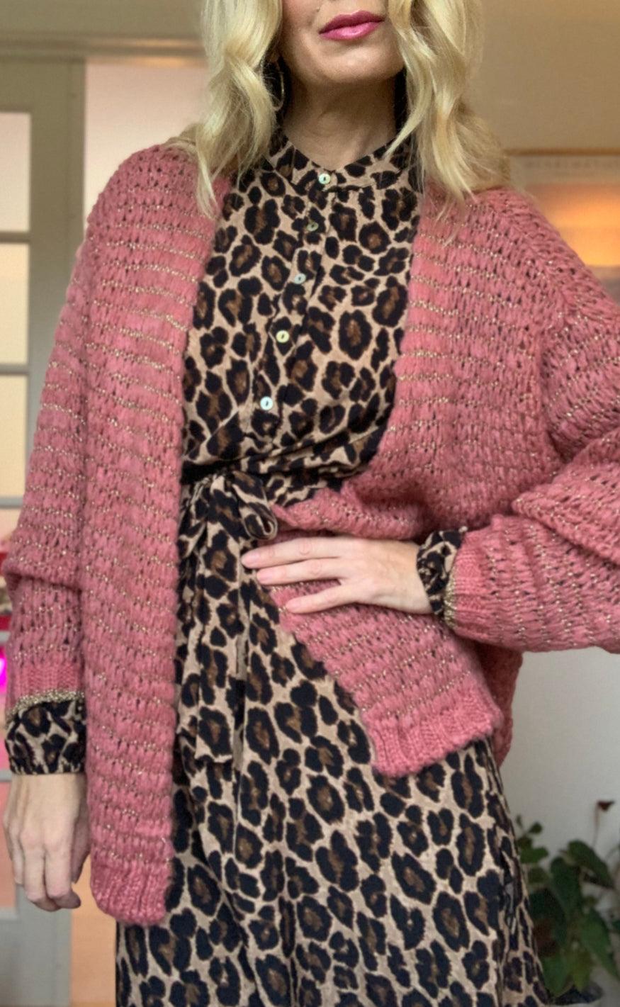 Black Colour Cardigan - Safi Knit - Rose