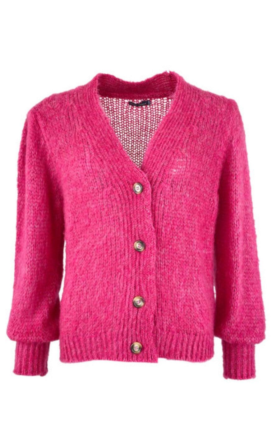 Black Colour Cardigan - Simona - Pink