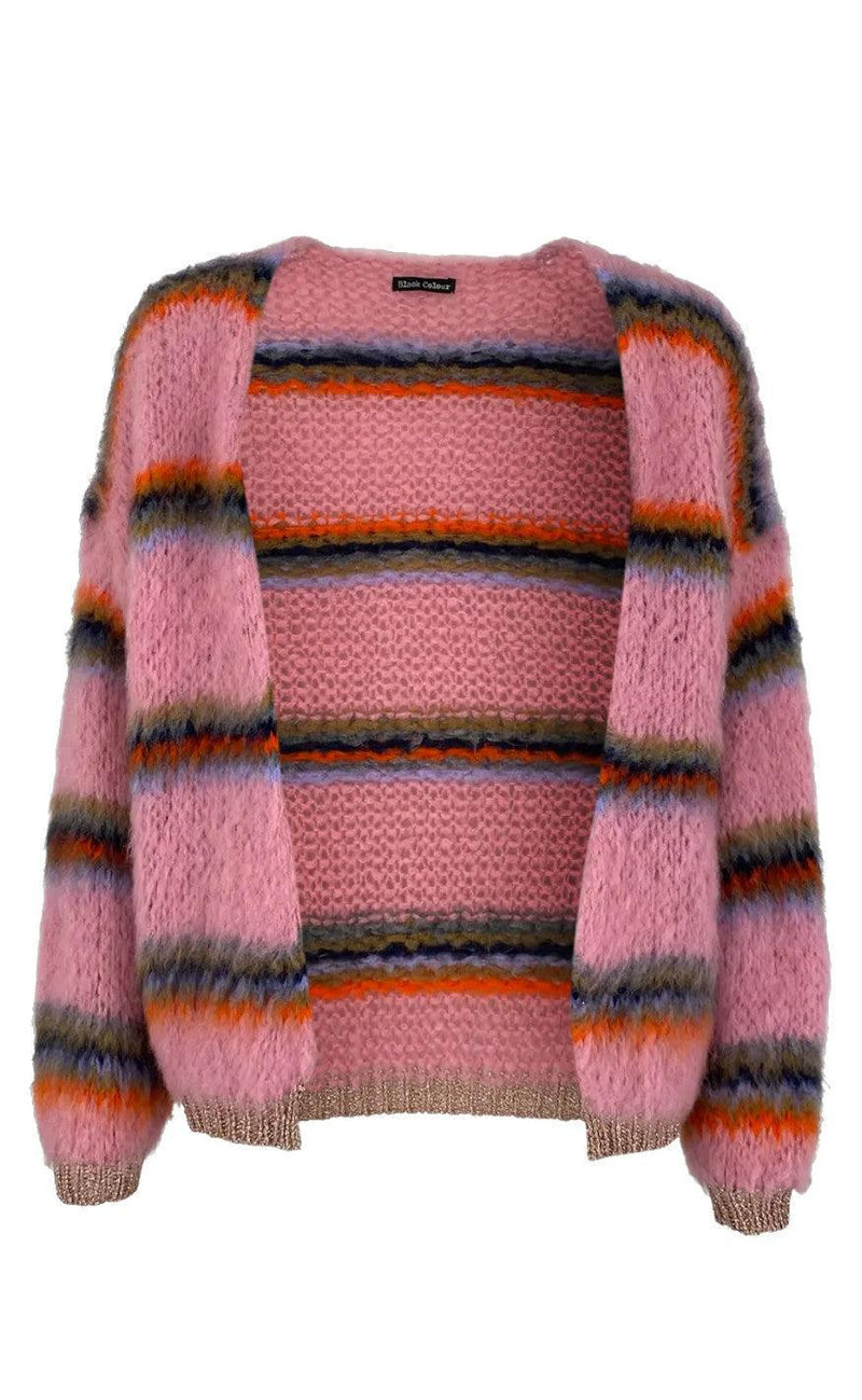 Black Colour Cardigan - Tailor Brushed - Exotic Pink