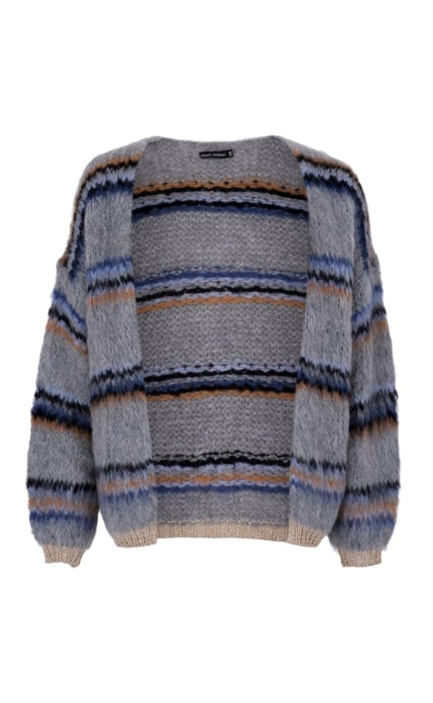 Black Colour Cardigan - Thea - Grey