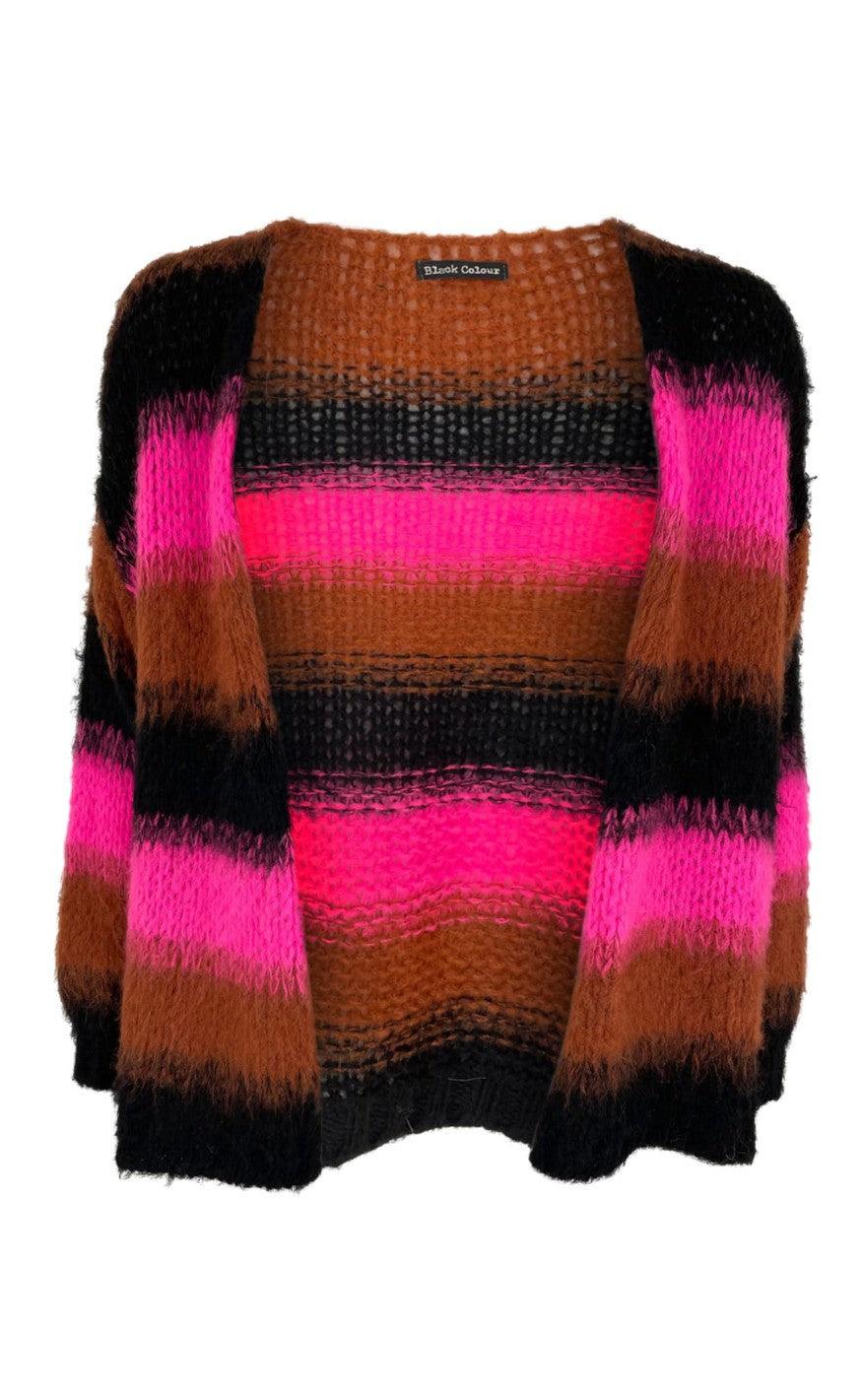 Black Colour Cardigan - Tibby - Pink